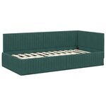 vidaXL Cadre de lit d'angle avec matelas 2 Pièces Vert Velours