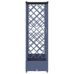 vidaXL Lit Élevé avec Treillis et Toit Gris 202 5 x 40 x 121 cm PP