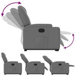 vidaXL Fauteuil inclinable électrique gris foncé tissu