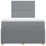 vidaXL Sommier à lattes de lit avec matelas Gris clair 120x200cm Tissu