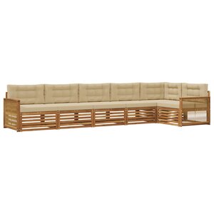vidaXL Ensemble de canapés d'extérieur 6 pc Naturel et Beige
