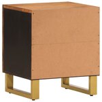 vidaXL Table de chevet marron et noir bois de manguier solide