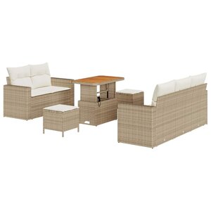 vidaXL Ensemble de canapé de jardin avec coussin 8 Pièces beige et crème