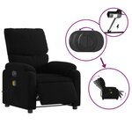 vidaXL Fauteuil de massage inclinable électrique Noir Tissu