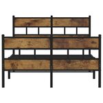 vidaXL Cadre de lit en métal sans matelas chêne fumé 120x200 cm