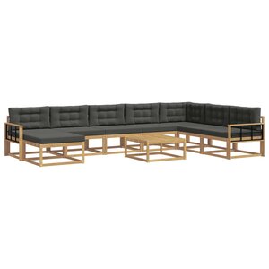 vidaXL Ensemble de canapés d'extérieur 9 pc Blanc et anthracite