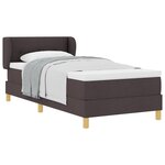 Lit Box Spring vidaXL avec Matelas Marron Foncé 80x200 cm en Tissu
