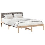 vidaXL Cadre de lit Marron et taupe 150 x 200 cm Bois massif en pin
