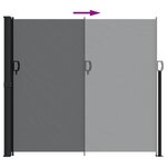 vidaXL Auvent latéral rétractable noir 180x600 cm