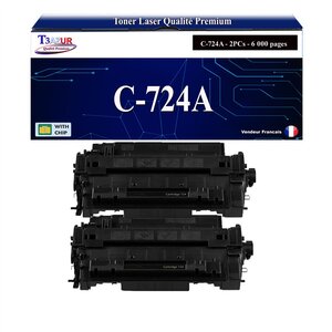 T3AZUR -2x Toners compatibles avec Canon 724 (3481B002) pour Canon LBP-6750DN LBP-6780X MF-512x MF-515x