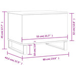 vidaXL Table basse Chêne fumé 60x44 5x45 cm Bois d'ingénierie