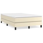 vidaXL Lit à sommier tapissier avec matelas Crème 120x200cm Similicuir