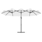 vidaXL Parasol cantilever de jardin Couleur sable 372 x 198 x 253 cm