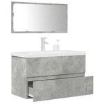 vidaXL Ensemble de meubles de salle de bain 3 Pièces gris béton