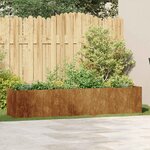 vidaXL Jardinière rouillé 200x40x40 cm acier inoxydable