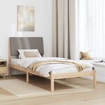 vidaXL Cadre de lit Marron et taupe 100 x 200 cm Bois massif en pin
