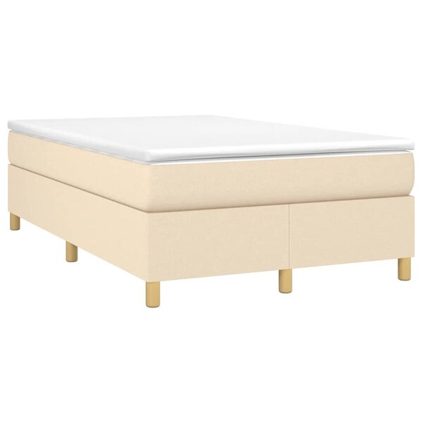 vidaXL Sommier à lattes de lit avec matelas crème 120x190 cm tissu
