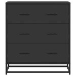 vidaXL Buffet noir 68x35x76 cm bois d'ingénierie et métal