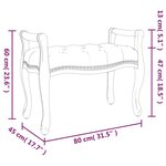 vidaXL Banc Gris foncé 80x45x60 cm Velours