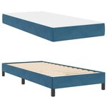 vidaXL Lit boxspring avec matelas Bleu foncé 90 x 190 cm Velours
