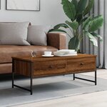 vidaXL Table basse chêne marron 101x49x39 5 cm bois d'ingénierie
