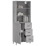 vidaXL Buffet haut Sonoma gris 69 5x34x180 cm Bois d'ingénierie
