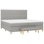 vidaXL Sommier à lattes de lit avec matelas Gris clair 200x200cm Tissu