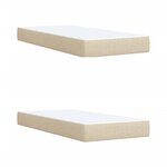 vidaXL Sommier à lattes de lit avec matelas Crème 200x200 cm Tissu