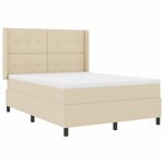 vidaXL Lit à ressort LED avec matelas Crème 140 x 190 cm tissu