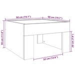 vidaXL Table basse avec LED infini gris béton 50x50x30 cm