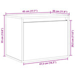 vidaXL Armoire murale Blanc 45x30x35 cm Bois de pin massif