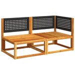 vidaXL Canapé de jardin avec coussins 2 places Bois Acacia et rotin
