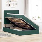 vidaXL Lit avec rangement et matelas Vert foncé 120 x 200 cm Velours