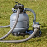 GRE - Piscine ronde acier Ø3,70m x H: 1,32m - Gris anthracite Filtration a sable