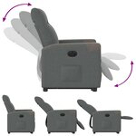 vidaXL Fauteuil inclinable électrique gris foncé tissu