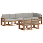 vidaXL Ensemble de canapés d'extérieur 8 pc Gris Naturel et Clair
