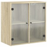 vidaXL Armoire murale avec portes en verre chêne sonoma 68x37x68 5 cm