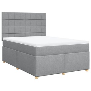 vidaXL Sommier à lattes de lit avec matelas Gris clair 160x200cm Tissu