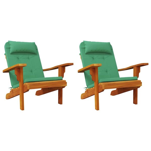 vidaXL Coussins de chaise Uni 2 Pièces Vert 58 x 77 x 4 5 cm Tissu Oxford