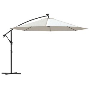 vidaXL Parasol en porte-à-feux et poteau métallique 350 cm Sable