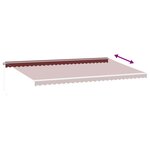 vidaXL Auvent manuel rétractable bordeaux 600x350 cm