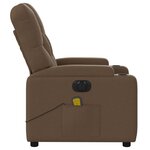 vidaXL Fauteuil inclinable de massage électrique marron tissu