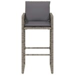 vidaXL Tabourets de bar jardin coussins lot de 2 gris résine tressée