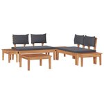 vidaXL Ensemble de banc de jardin avec coussin 3 Pièces Marron et gris