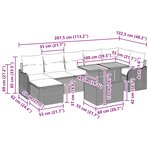 vidaXL Ensemble de canapé de jardin 8 Pièces gris et bleu marine