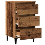 vidaXL Table de chevet avec pieds en métal vieux bois 40x35x69 cm