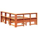 vidaXL Lit bibliothèque sans matelas cire marron 140x200 cm pin massif