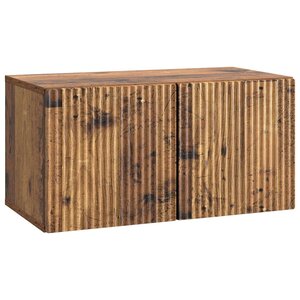 vidaXL Meuble TV mural 59 5 x 31 x 30 cm Bois ancien Bois d'ingénierie