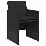 vidaXL Ensemble de salle à manger pour jardin 5 Pièces Noir Poly rotin