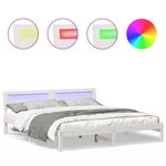 vidaXL Cadre de lit Blanc 180 x 200 cm Bois massif en pin